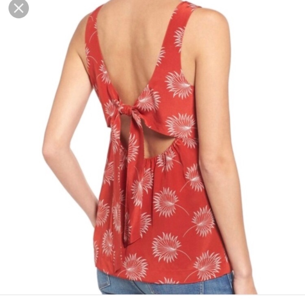 Madewell silk bow back tank